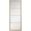 Soho 4 Pane Blonde Oak Absolute Evokit Single Pocket Door - Clear Glass - Prefinished