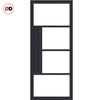 Single Sliding Door & Premium Wall Track - Eco-Urban® Boston 4 Pane Door DD6311SG - Frosted Glass - 6 Colour Options