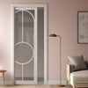 Bowery White Primed Single Evokit Pocket Door - Clear Glass