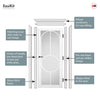 EasiKit Internal Door and Frame Kit - Bowery White Primed Internal Door - Clear Glass