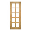 EasiKit Internal Door and Frame Kit - Bristol Oak Unfinished Internal Door - 10 Pane Clear Bevelled Glass