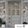 Exterior Victorian Bronte 3L 4P Front Door with Single Sidelight and Transom - Customisable: Size, Colour, Glass and Sidelight Options