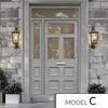 Exterior Victorian Bronte 3L 4P Front Door with Single Sidelight and Transom - Customisable: Size, Colour, Glass and Sidelight Options