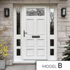 Exterior Victorian Bronte 1L 6P Front Door with Two Sidelights - Customisable: Size, Colour, Glass and Sidelight Options