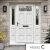 Exterior Victorian Bronte 1L 6P Front Door with Two Sidelights - Customisable: Size, Colour, Glass and Sidelight Options