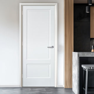 Image: EasiKit Internal Door and Frame Kit - Brooklyn 2 Panel DSN Internal Door - White Primed