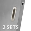 2 Pairs of Burbank 120mm Sliding Door Oval Flush Pulls and 2x  Finger Pull - Satin Stainless Steel