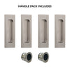 2 Pairs of Chester 120mm Sliding Door Oblong Flush Pulls and 2x  Finger Pull - Satin Stainless Steel