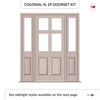 Exterior Colonial 4L 2P Front Door with Two Sidelights - Customisable: Size, Colour, Glass and Sidelight Options