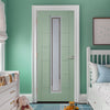 Cairngorm Chartwell Green Lightly Grained Internal PVC Door - Clear Lines Style Sandblasted Glass