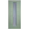 Cairngorm Chartwell Green Lightly Grained Internal PVC Door - Clear Lines Style Sandblasted Glass