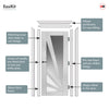 EasiKit Internal Door and Frame Kit - JBK White Shaker Calypso Aurora Primed Internal Door - Etched Glass