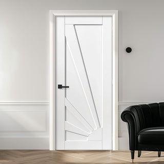 Image: EasiKit Internal Door and Frame Kit - JBK White Shaker Calypso Aurora Primed Panel Internal Door