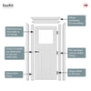 EasiKit Internal Door and Frame Kit - Cambridge White Primed Period Internal Door - Clear Glass