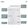 EasiKit Internal Door and Frame Kit - Canterbury 4 Panel DSN Shaker Internal Door - White Primed