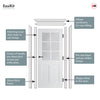 EasiKit Internal Door and Frame Kit - Canterbury 6 Pane 2 Panel Internal Door - Clear Glass - White Primed