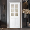 EasiKit Internal Door and Frame Kit - Canterbury 6 Pane 2 Panel Internal Door - Clear Glass - White Primed