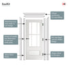 EasiKit Internal Door and Frame Kit - Canterbury White Primed Internal Door - Clear Bevelled Glass