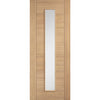 EasiKit Internal Door and Frame Kit - Carini Oak Internal Door - Long Clear Glass - Unfinished