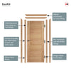 EasiKit Internal Door and Frame Kit - Carini 7 Panel Oak Flush Internal Door