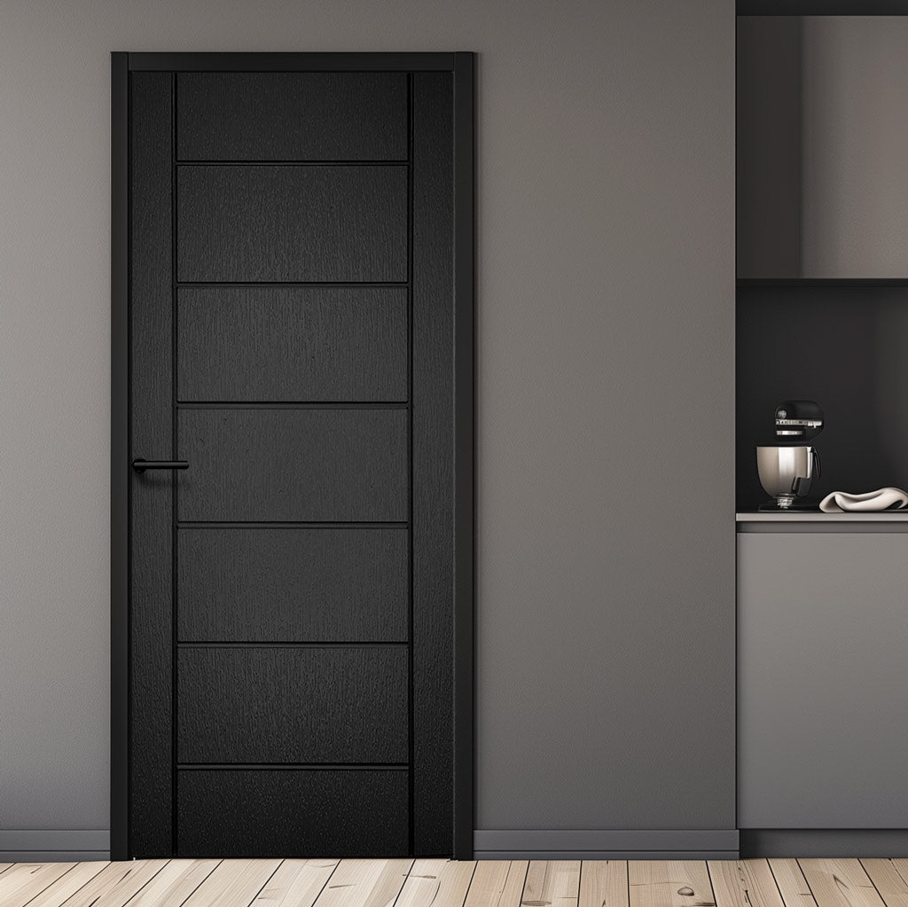 Carolina Black Grained Internal PVC Door