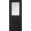 Toledo Black Panel Internal Door Pair - Clear Glass - Prefinished