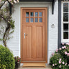 Chigwell Hardwood Front Door and Frame Set with Fittings - Clear Toughened Double Glazing