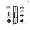 JB Kind Industrial Civic Black Internal Door Pair - Clear Glass - Prefinished