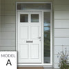 Exterior Colonial 2L 4P Front Door with Single Sidelight and Transom - Customisable: Size, Colour, Glass and Sidelight Options