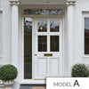 Exterior Colonial 4L 2P Front Door with Single Sidelight and Transom - Customisable: Size, Colour, Glass and Sidelight Options