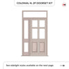 Exterior Colonial 4L 2P Front Door with Single Sidelight and Transom - Customisable: Size, Colour, Glass and Sidelight Options