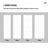 Top Mounted Black Sliding Track & Solid Wood Double Doors - V-Line® Grooved Flush Doors V079 - Premium Primed - Six Colour Options