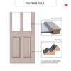 Exterior Colonial 2L 2P Front Door with Two Sidelights - Customisable: Size, Colour, Glass and Sidelight Options