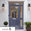 Exterior Colonial 2L 2P Front Door with Single Sidelight and Transom - Customisable: Size, Colour, Glass and Sidelight Options