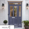 Exterior Colonial 2L 2P Front Door with Single Sidelight and Transom - Customisable: Size, Colour, Glass and Sidelight Options