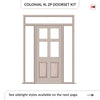 Exterior Colonial 4L 2P Front Door with Two Sidelights & Transom - Customisable: Size, Colour, Glass and Sidelight Options