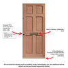 Colonial Exterior 6 Panel Hardwood Wooden Front Door