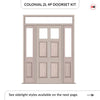 Exterior Colonial 2L 4P Front Door with Two Sidelights & Transom - Customisable: Size, Colour, Glass and Sidelight Options