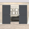 Double Sliding Door & Premium Wall Track - Eco-Urban® Colorado 6 Panel Doors DD6436 - 6 Colour Options