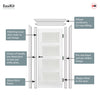 EasiKit Internal Door and Frame Kit - Contemporary 4 Pane Internal Door - Sandblasted Clear Lines - White Primed