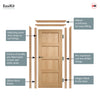 EasiKit Internal Door and Frame Kit - Contemporary 4 Panel Oak Internal Door