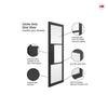 JB Kind Industrial Cosmo Graphite Grey Internal Door Pair - Clear Glass - Laminated - Prefinished