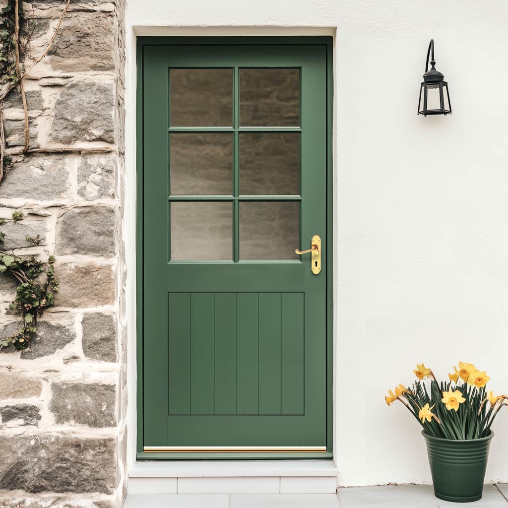 Cottage 6 Pane Oak Back Door - Clear Double Glazing