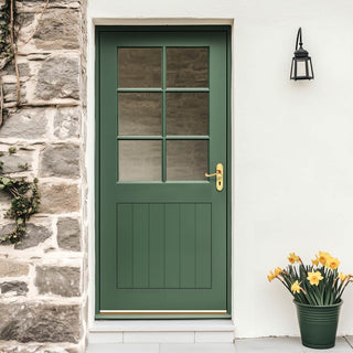 Image: Cottage 6 Pane Oak Back Door - Clear Double Glazing