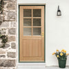 Cottage 6 Pane Oak Back Door - Clear Double Glazing