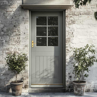 Image: Stable 6L Oak Back Door - Clear Double Glazing