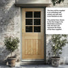 Stable 6L Oak Back Door - Clear Double Glazing