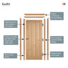 EasiKit Internal Door and Frame Kit - Coventry Contemporary Oak Panel Internal Door