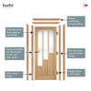 EasiKit Internal Door and Frame Kit - Coventry Contemporary Oak Internal Door - Clear Glass