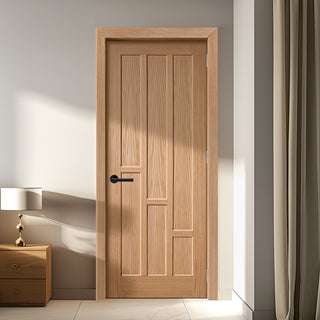 Image: EasiKit Internal Door and Frame Kit - Coventry Contemporary Oak Panel Internal Door